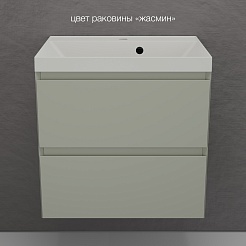 Style Line Тумба под раковину Манхэттен 60 Plus подвесная эмаль олива матовая – фотография-9